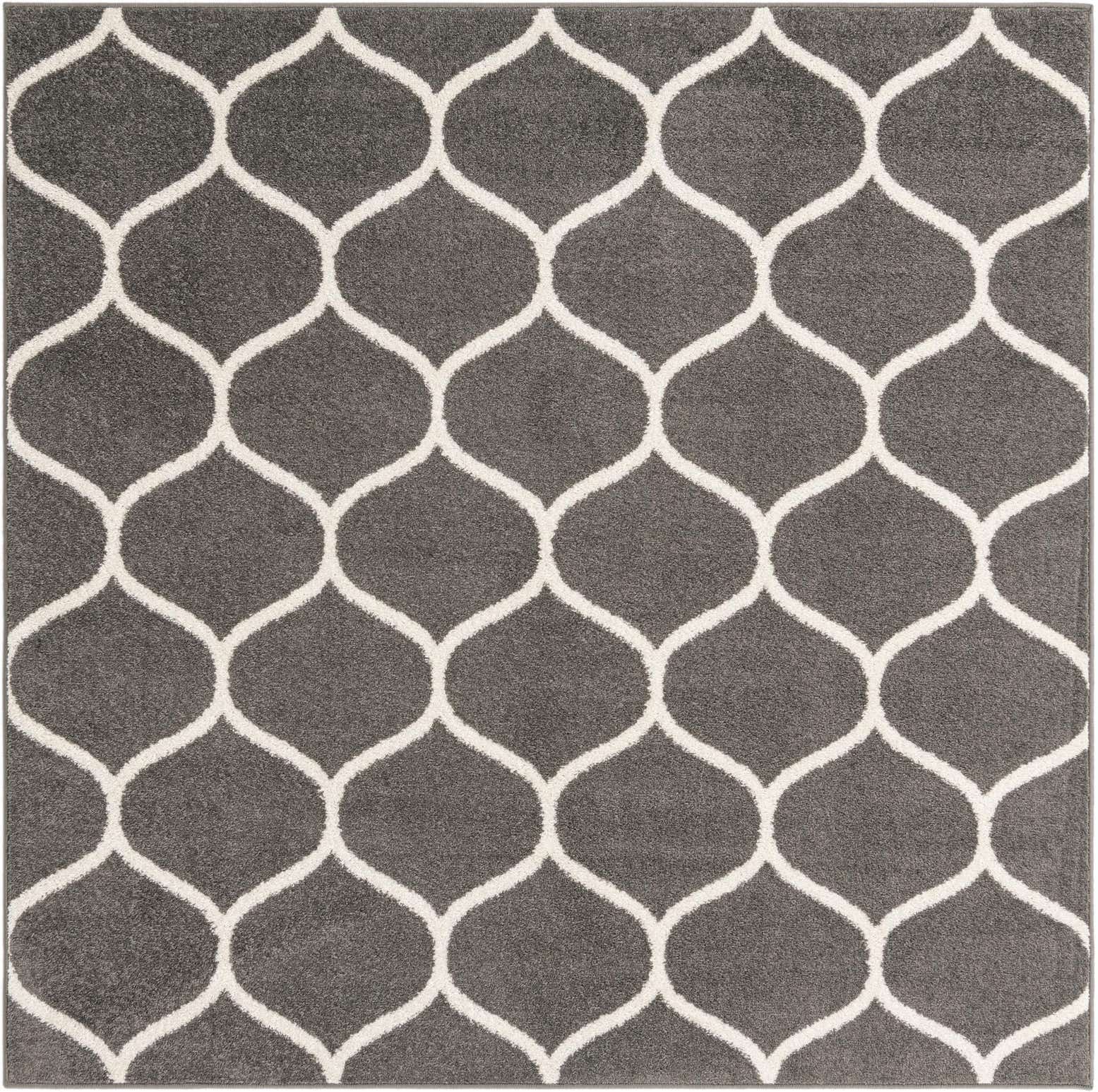 4' x 4' Lattice Frieze Square Rug