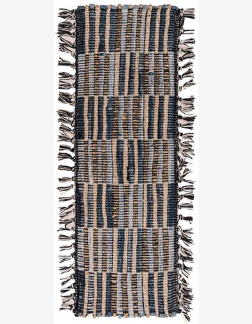 Dark Gray Hand Woven Chindi Jute Stair Rug
