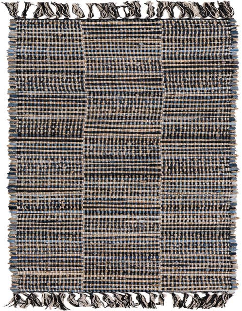 Detail image of 1' 2 x 5' 1 Hand Woven Chindi Jute Table Runner Rug