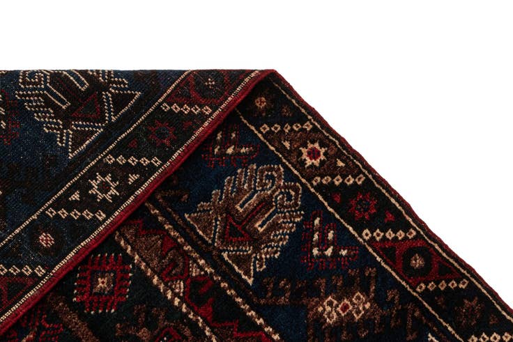Detail image of 4' x 6' Hand Knotted Balouch Oriental Wool Rug