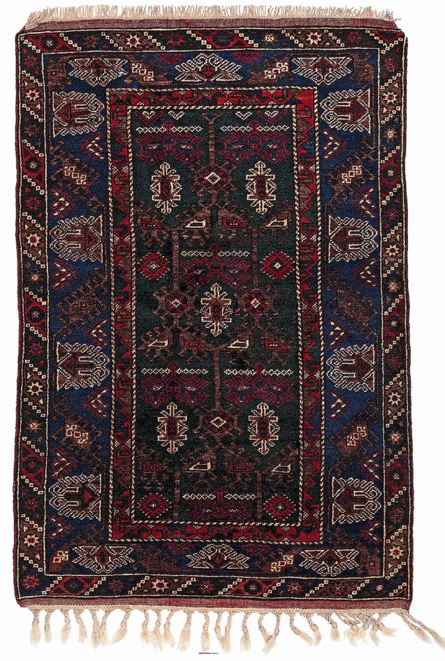 Detail image of 4' x 6' Hand Knotted Balouch Oriental Wool Rug