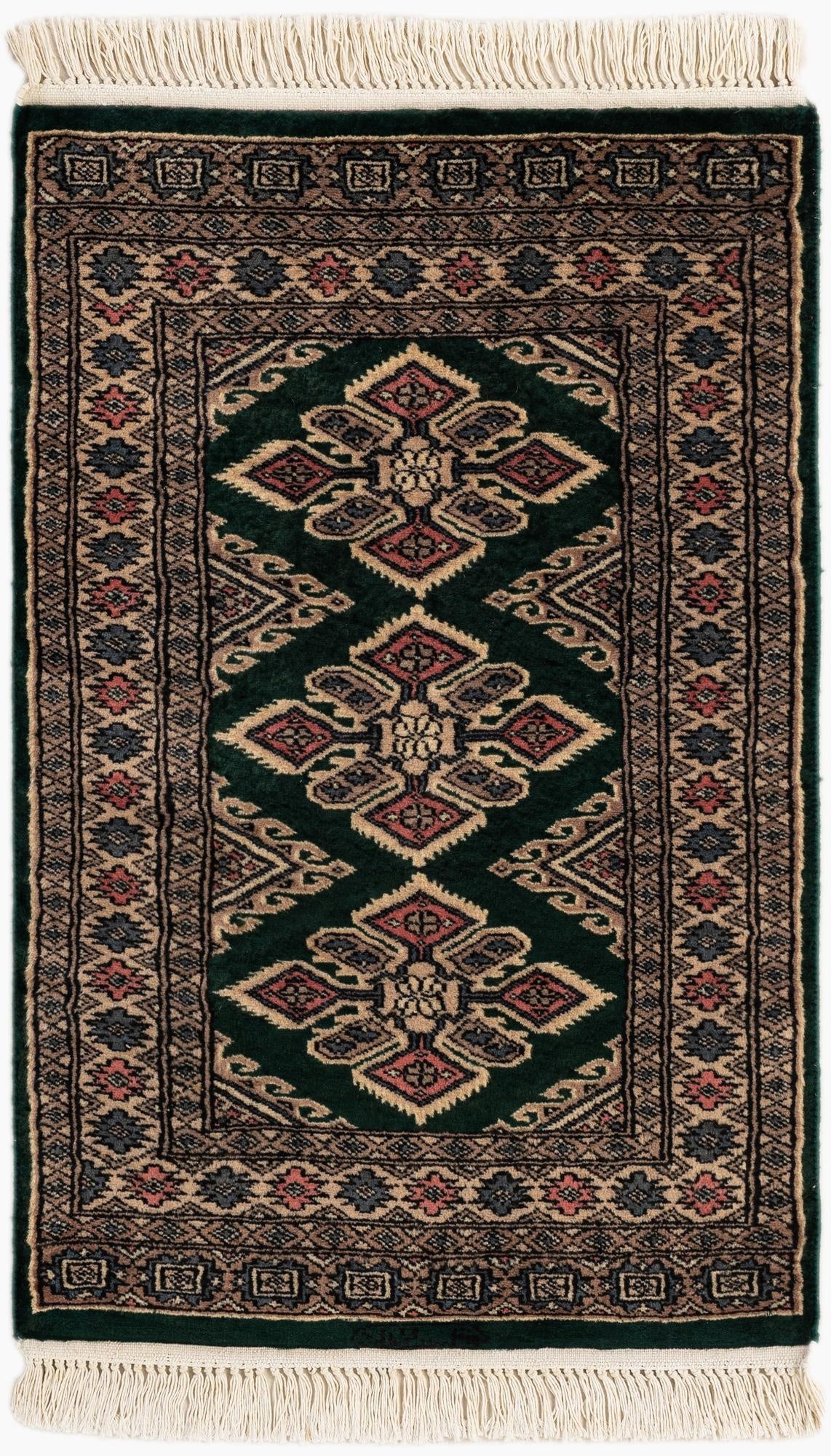 2' x 3' 1  Hand Knotted Bokhara Oriental Wool Rug