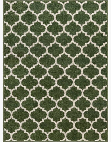 Dark Green Lattice Rug