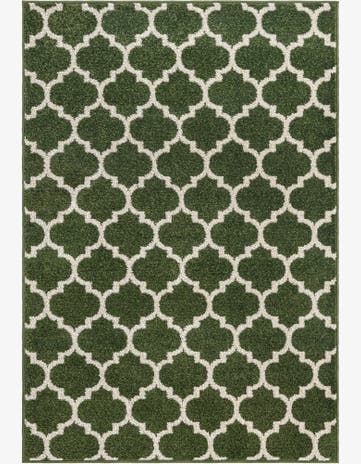 Dark Green Lattice Rug