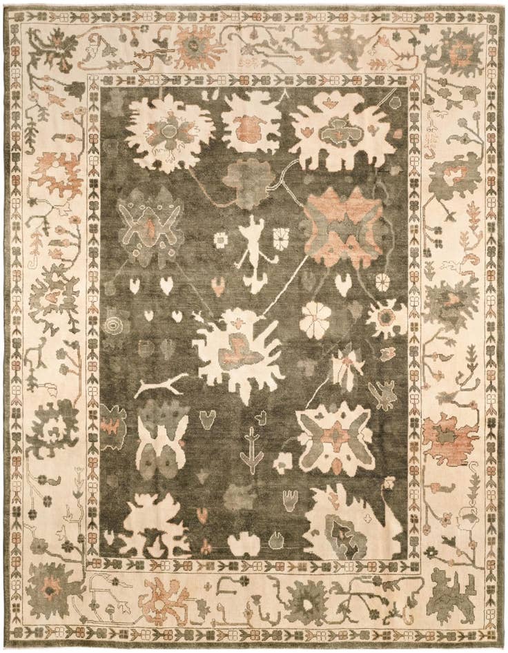 Detail image of 8' 2 x 10' Hand Knotted Oushak Wool Rug