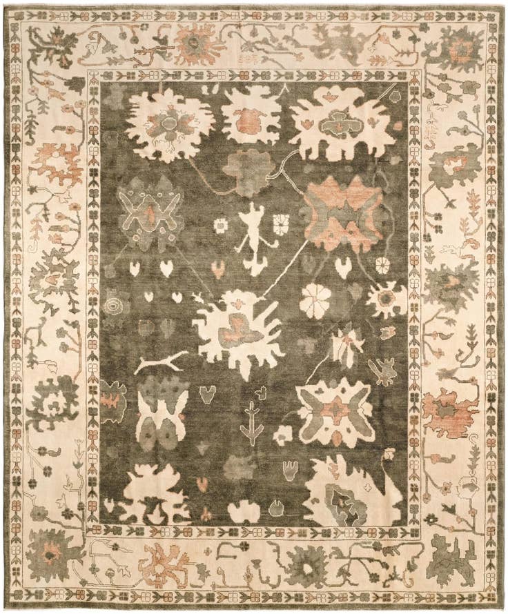 Detail image of 8' 2 x 10' Hand Knotted Oushak Wool Rug
