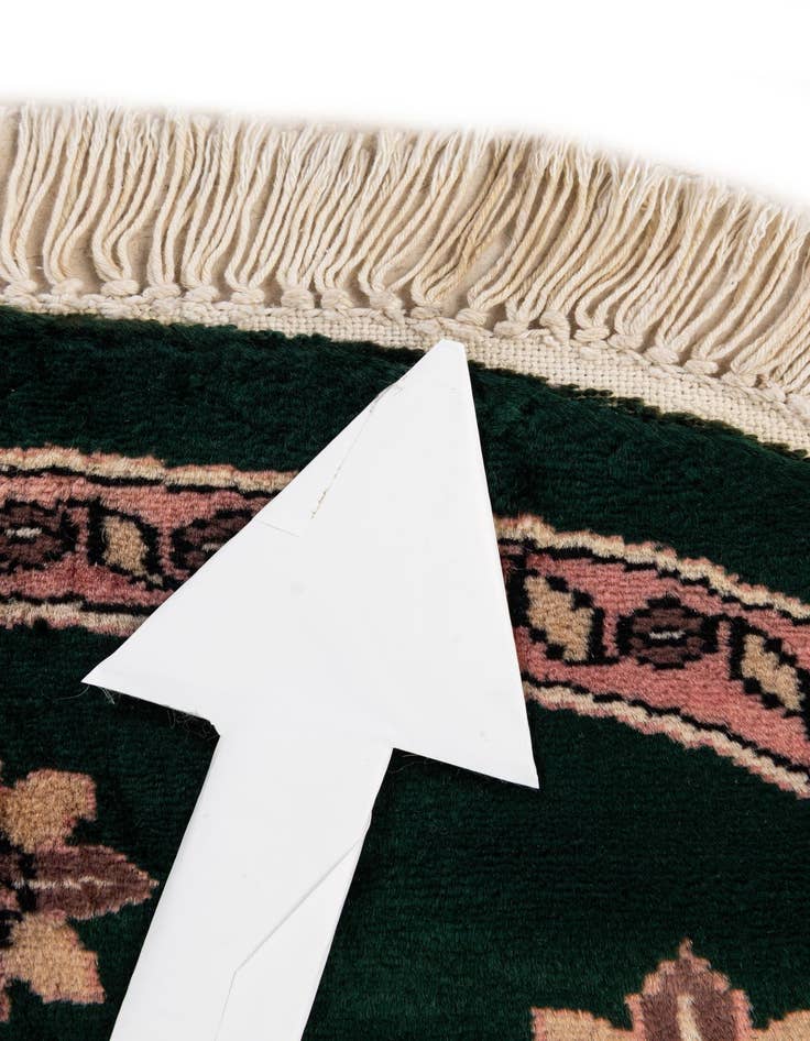 Detail image of 2' 7 x 2' 7  Hand Knotted Bokhara Oriental Wool Round Rug