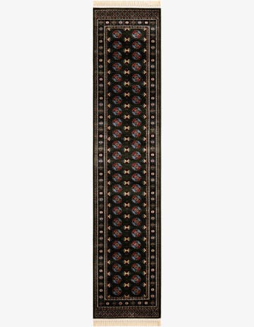 Dark Green Bokhara Runner Rug