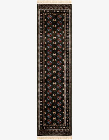 Dark Green Bokhara Runner Rug