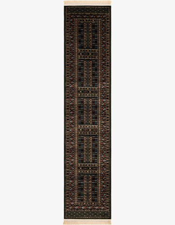 Dark Green Bokhara Runner Rug