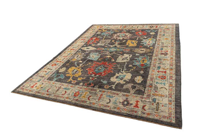 9' 1 x 11' 10 Hand Knotted Oushak Rug