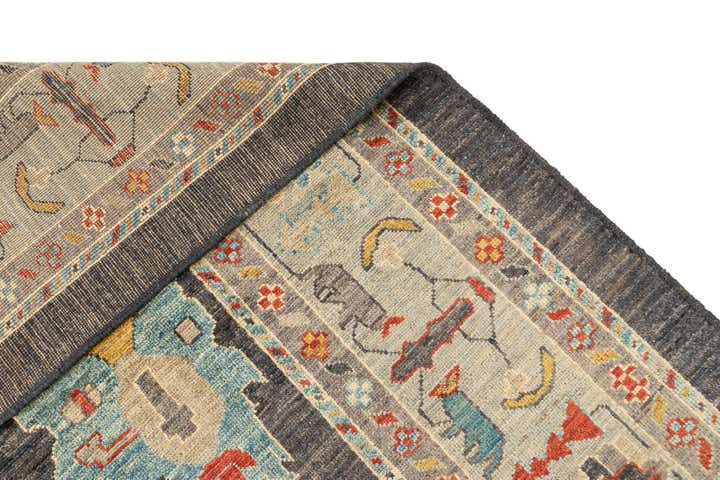 9' 1 x 11' 10 Hand Knotted Oushak Rug