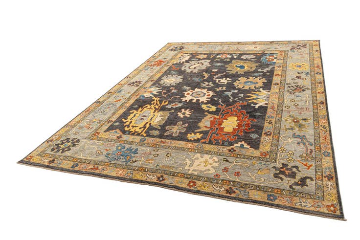 Detail image of 9' 1 x 11' 10 Hand Knotted Oushak Rug