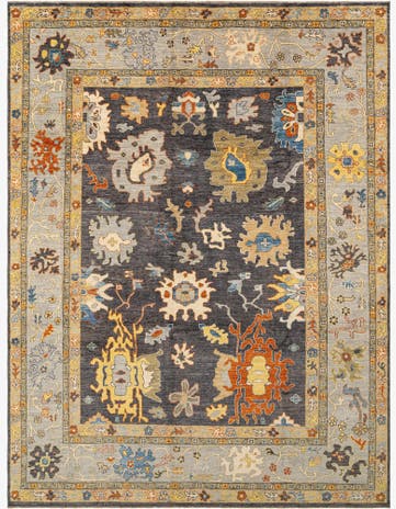 9' 1 x 11' 10 Hand Knotted Oushak Rug