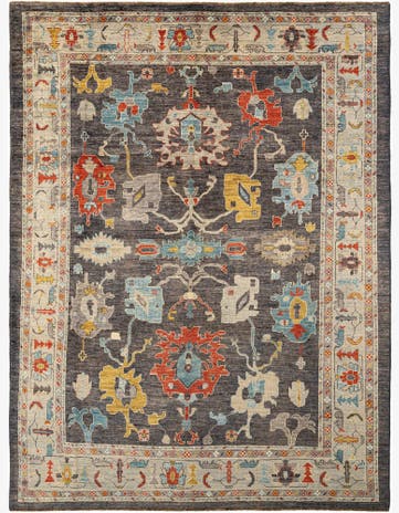 9' 1 x 11' 10 Hand Knotted Oushak Rug