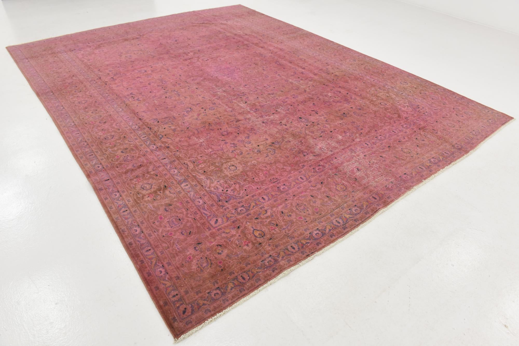 9' 5 x 12' 4 Hand Knotted Ultra Vintage Persian Wool Rug