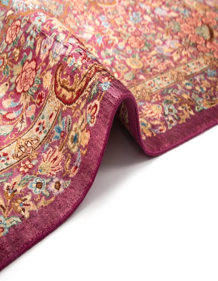 Detail image of 1' 11 x 3' Ghom Silk Rug