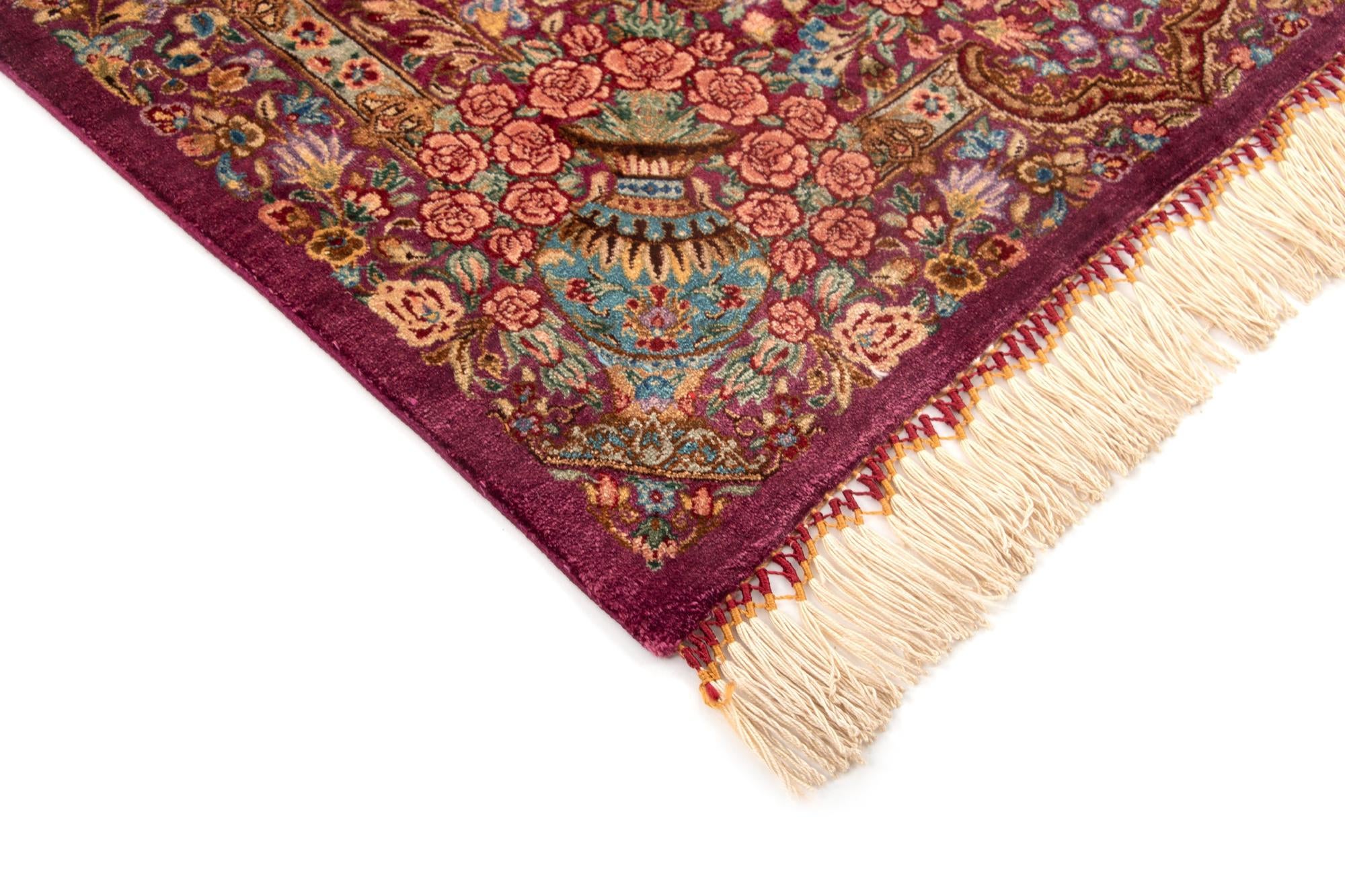 1' 11 x 3' Ghom Silk Rug