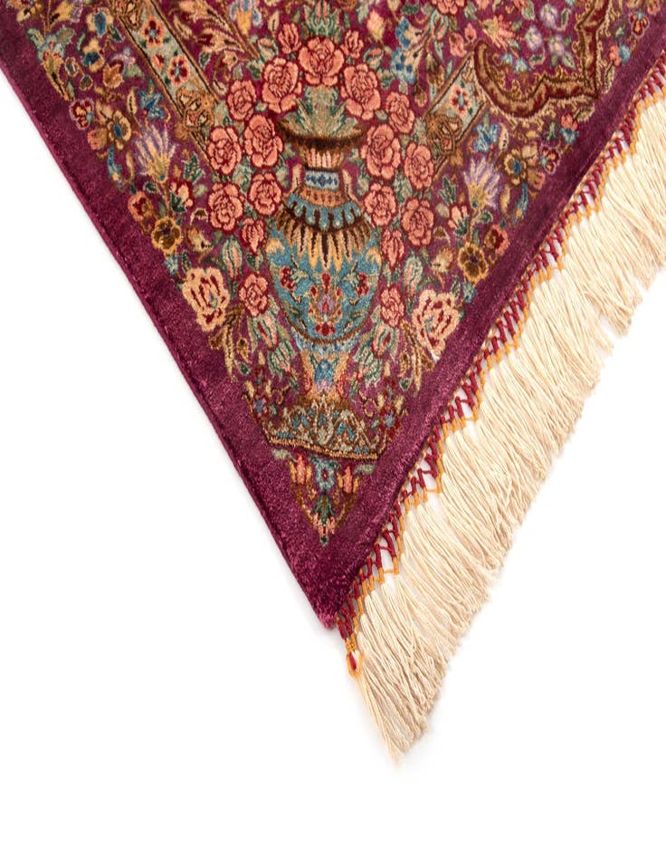 Detail image of 1' 11 x 3' Ghom Silk Rug