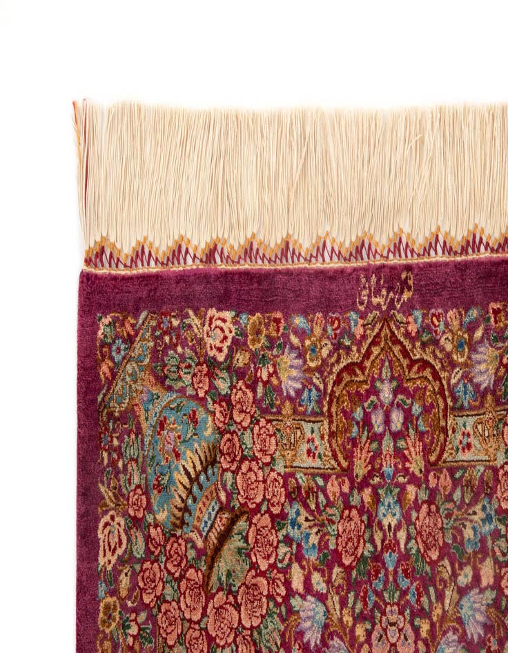 Detail image of 1' 11 x 3' Ghom Silk Rug