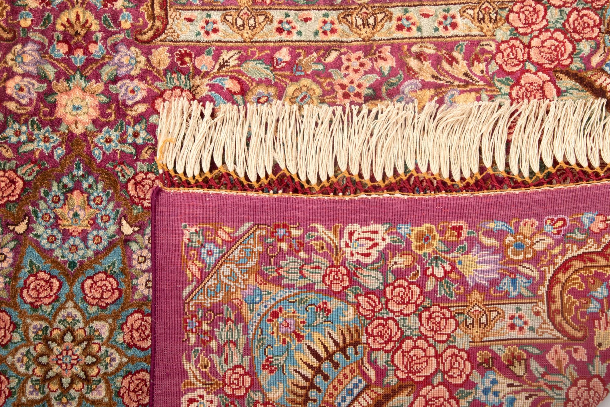 1' 11 x 3' Ghom Silk Rug