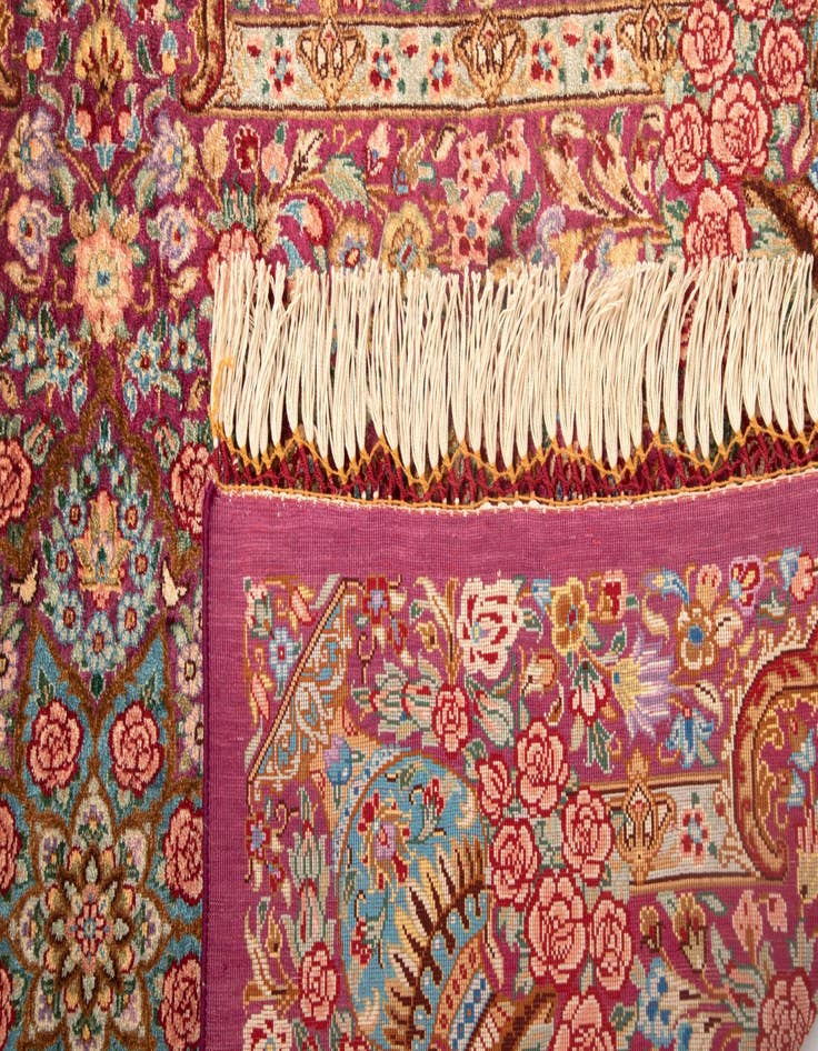Detail image of 1' 11 x 3' Ghom Silk Rug