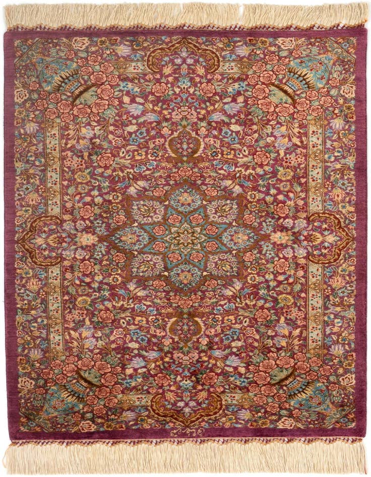 Detail image of 1' 11 x 3' Ghom Silk Rug