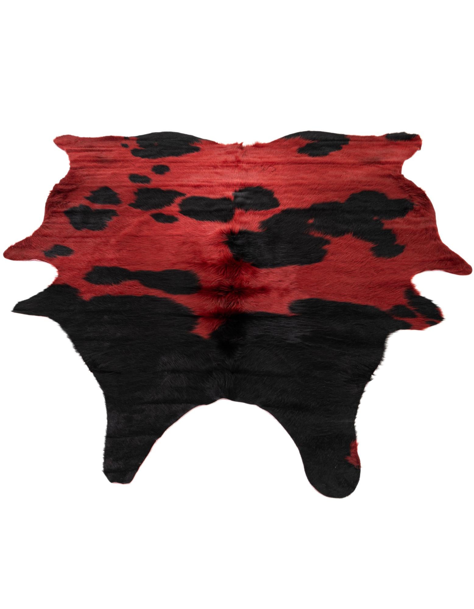5' 10 x 6' 7 Cowhide Leather Square Rug