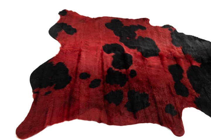 5' 10 x 6' 7 Cowhide Leather Square Rug