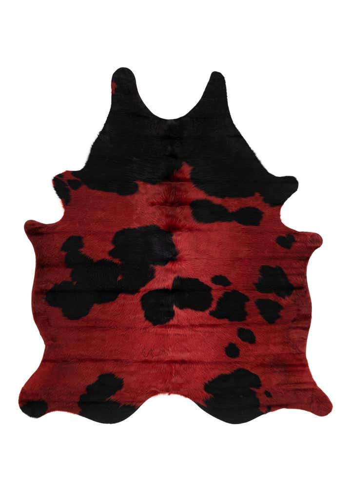 5' 10 x 6' 7 Cowhide Leather Square Rug