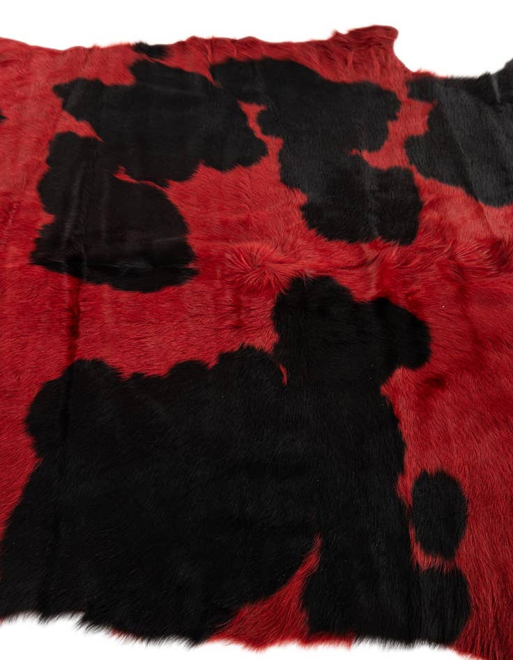 Detail image of 5' 9 x 6' Cowhide Leather Square Rug