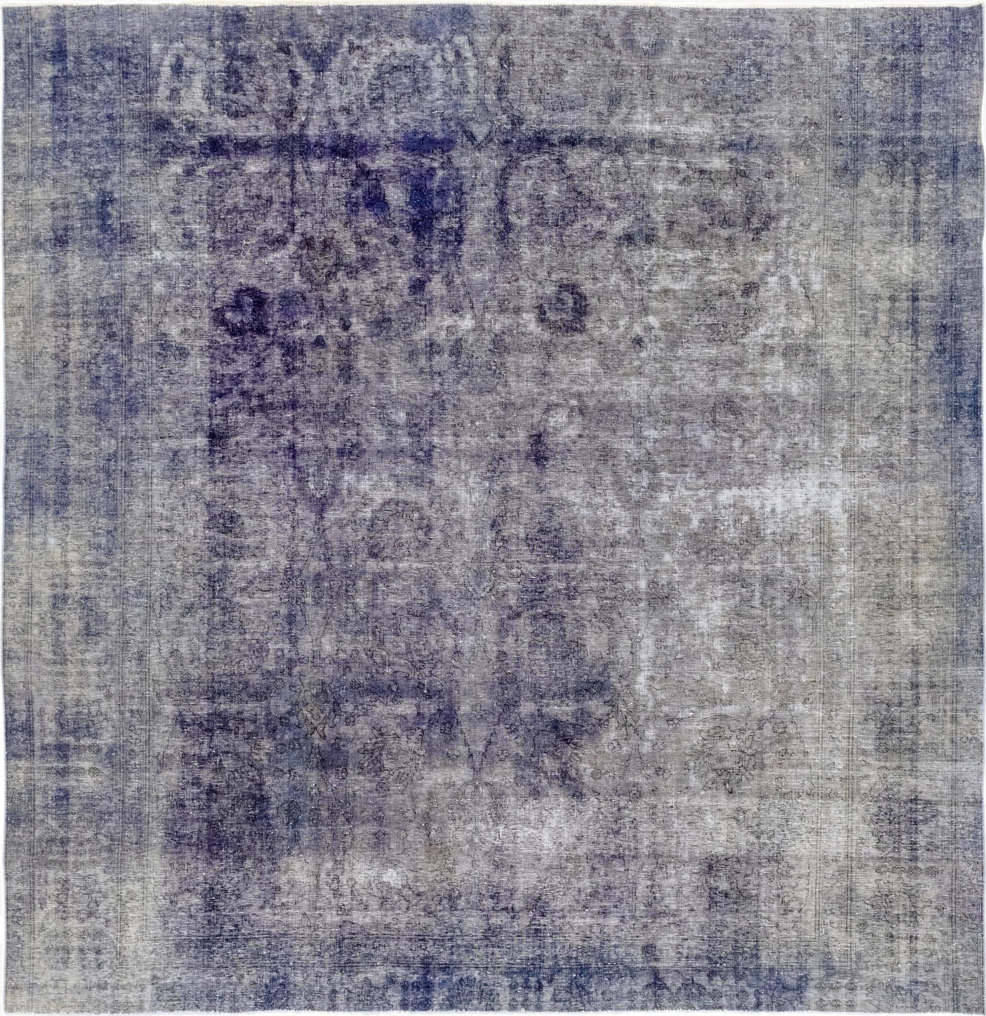 9' 6 x 9' 9  Hand Knotted Ultra Vintage Persian Wool Square Rug