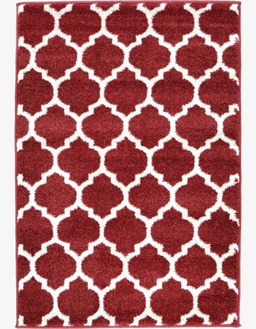 Dark Terracotta Lattice Rug