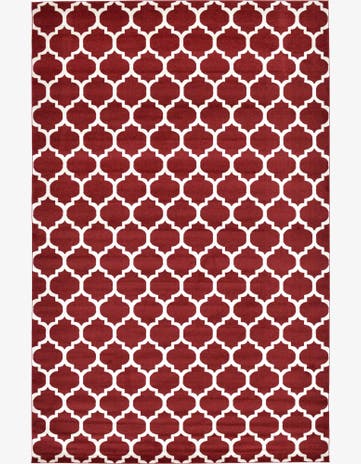 Dark Terracotta Lattice Rug