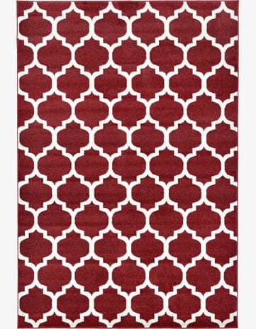 Dark Terracotta Lattice Rug