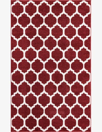 Dark Terracotta Lattice Rug