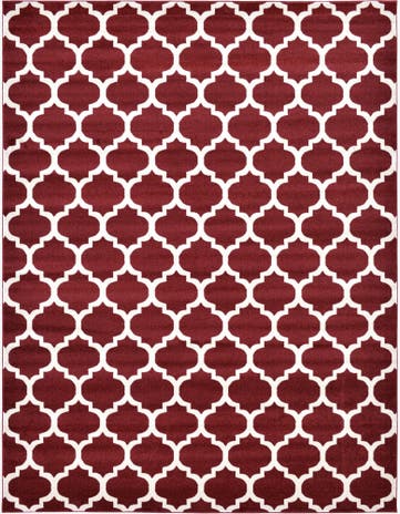 Dark Terracotta Lattice Rug