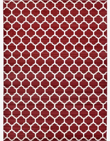 Dark Terracotta Trellis Rug