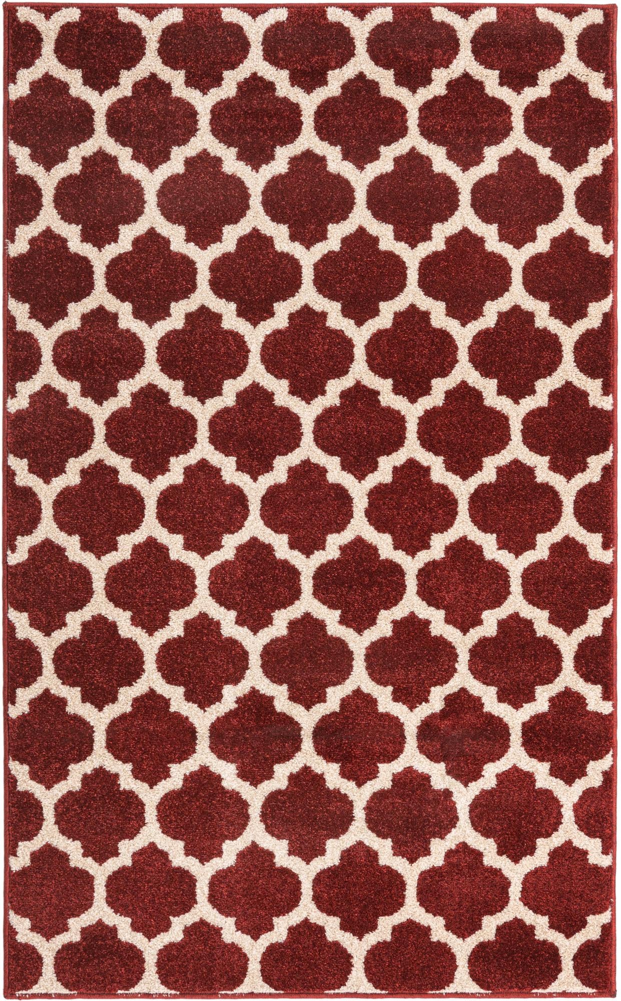 Dark Terracotta Lattice Runner Rug