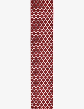 Dark Terracotta Lattice Runner Rug