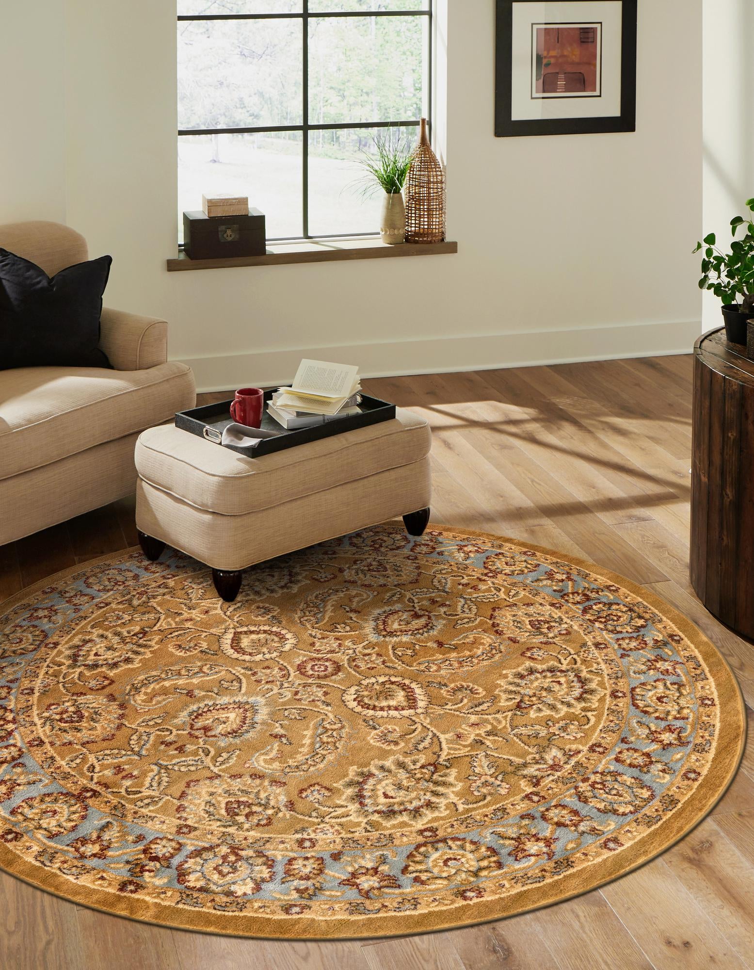 6' x 6' Classic Agra Round Rug