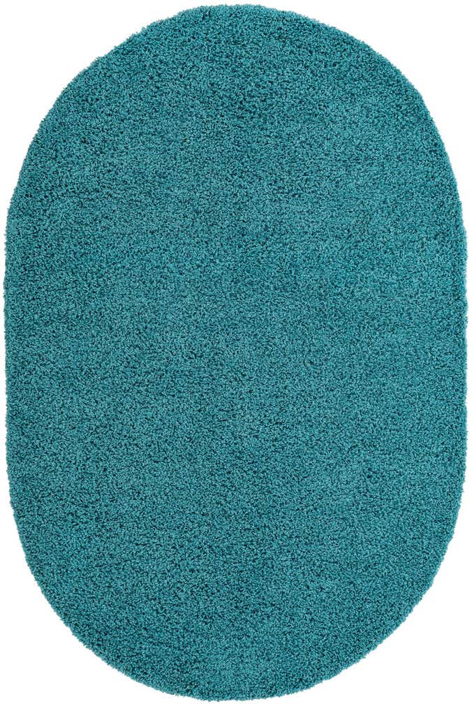 5' 3 x 8' Solid Shag Oval Rug