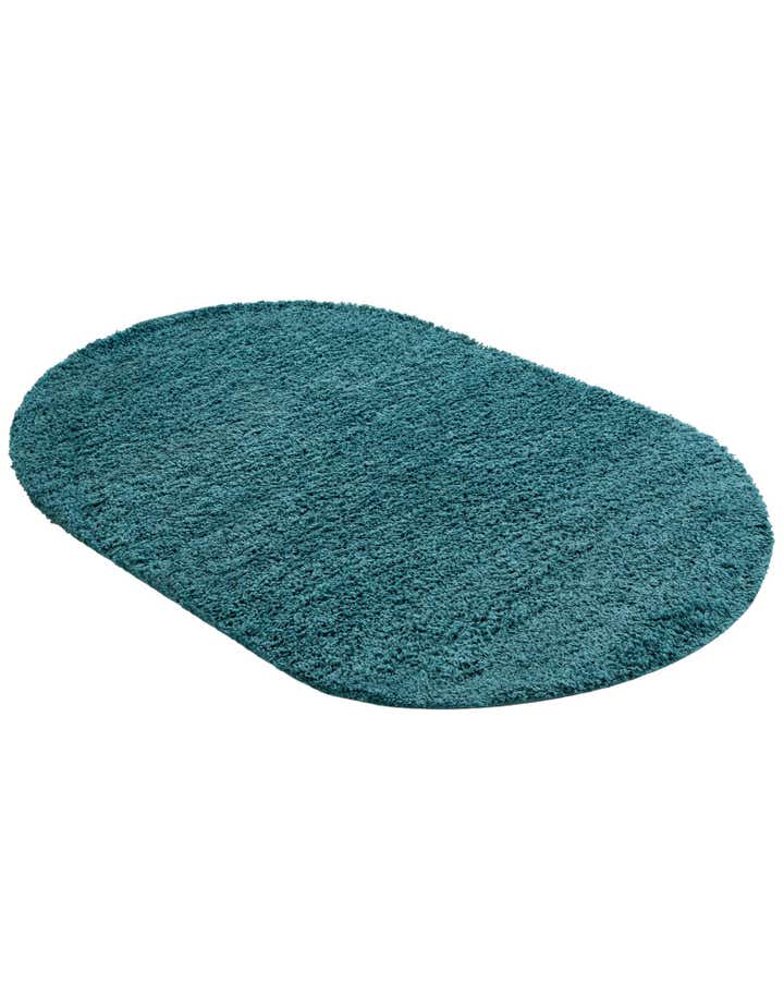 4' x 6' Solid Shag Oval Rug