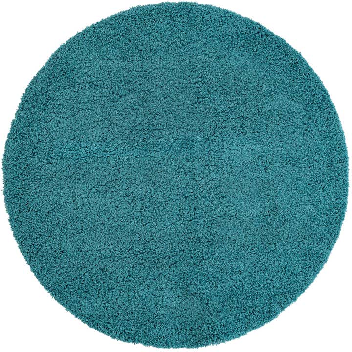 5' 3 x 5' 3 Solid Shag Round Rug
