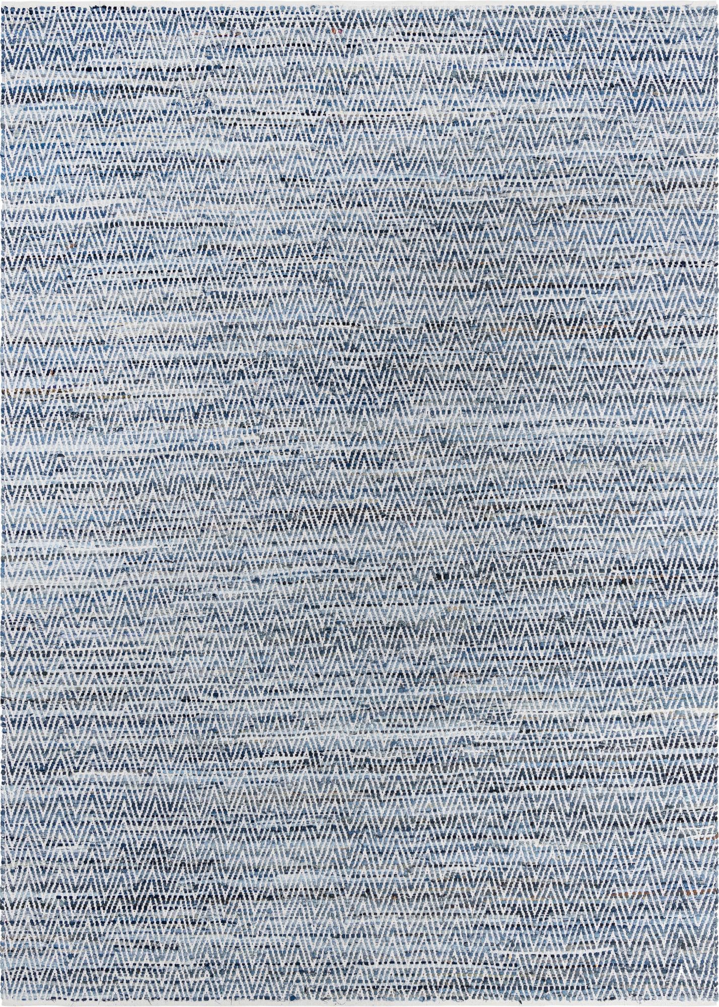 10' x 14' 1 Hand Woven Chindi Chevron Rug