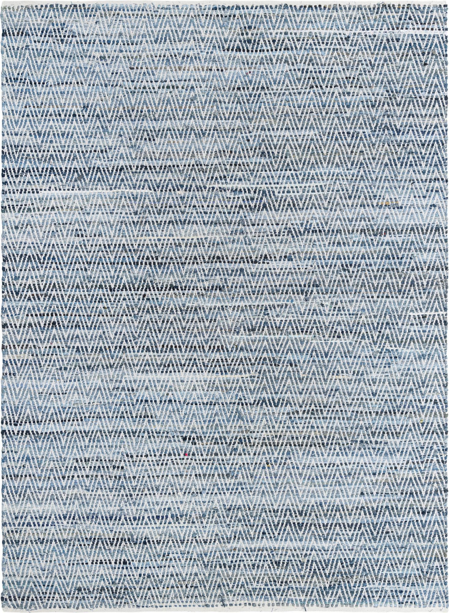 8' x 11' Hand Woven Chindi Chevron Rug