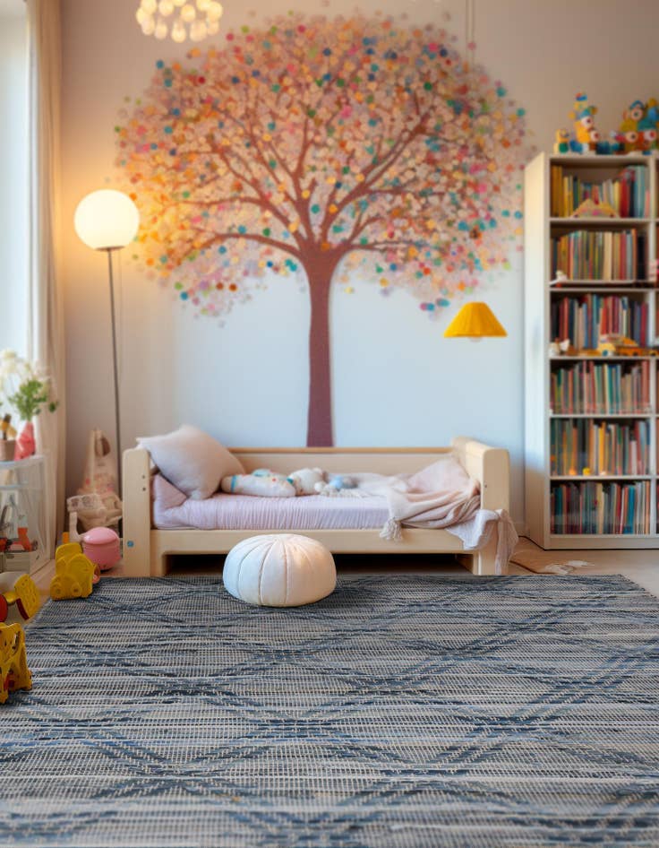 Detail image of 8' x 10' Hand Woven Chindi Cotton Rug
