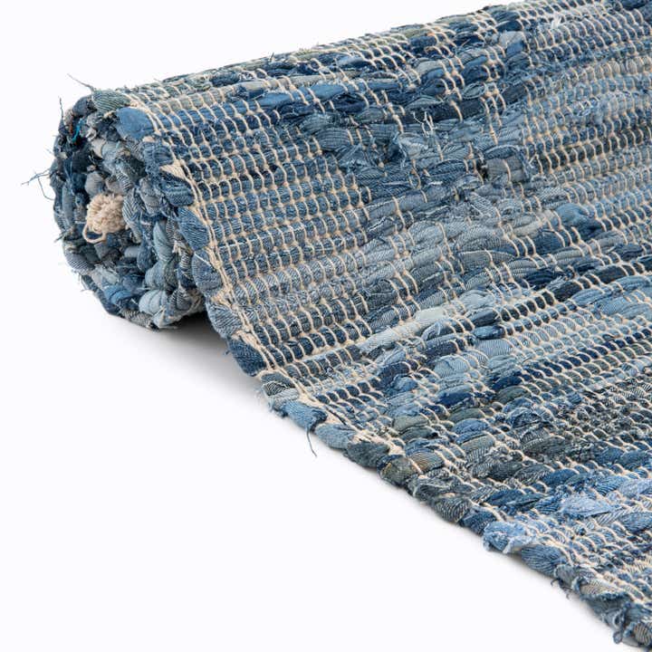 5' 1 x 8' Hand Woven Chindi Cotton Rug