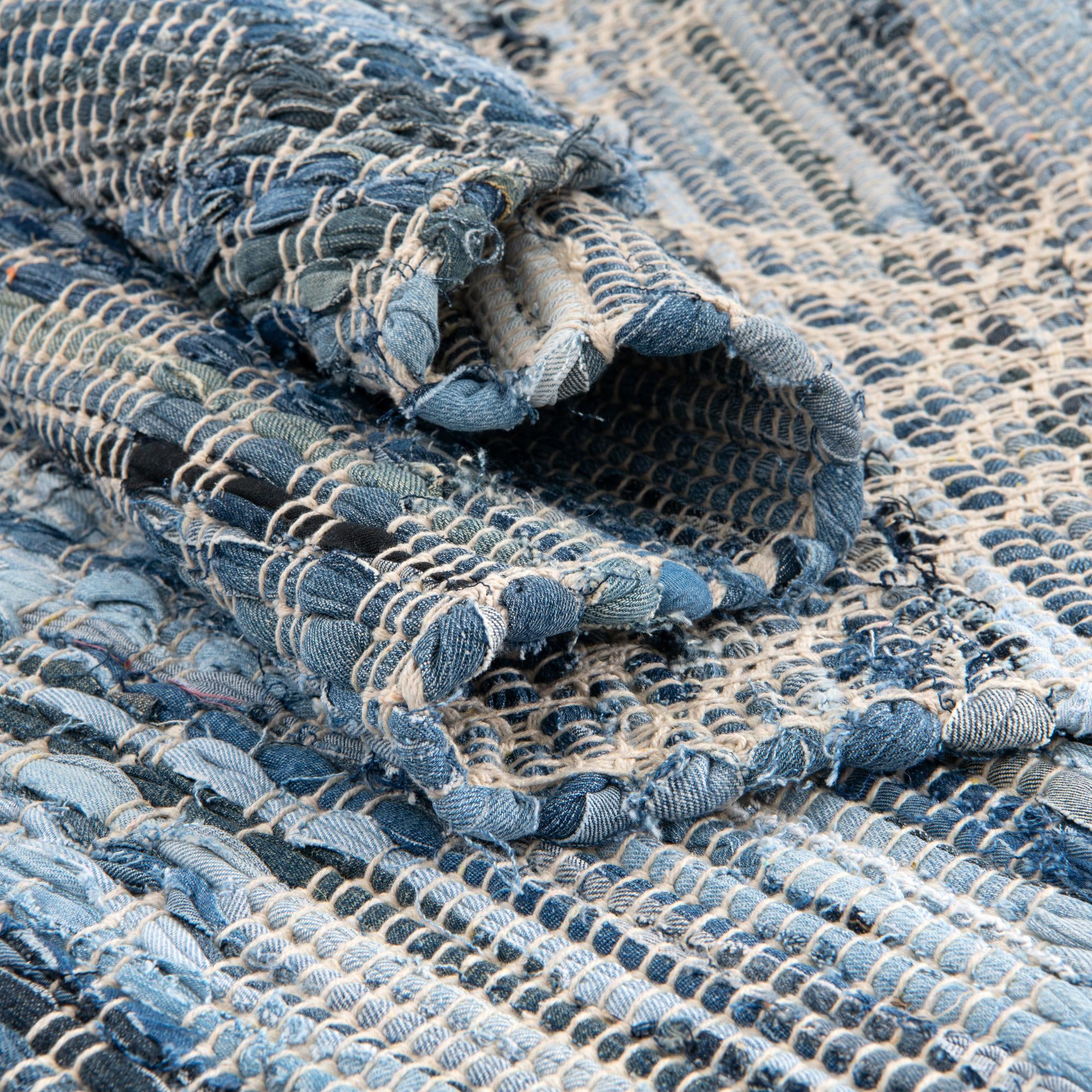6' 1 x 9' Hand Woven Chindi Cotton Rug