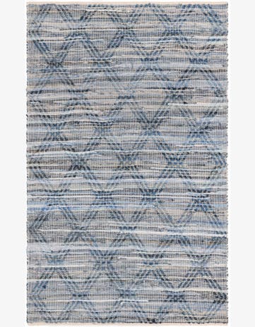 4' 1 x 6' 1 Hand Woven Chindi Cotton Rug